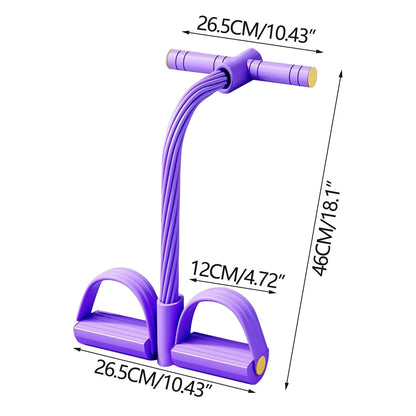 Multifunctional Fitness Resistance Belt for Core Strength & Pelvic Health - 10-Tube Pedal Ankle Joint Tractor, Non-Slip Grip, Home & Office Workout, Sit up Leg Stretching Rope Exercise Belt